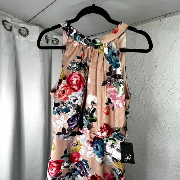 Adrianna Papell Women's Floral Satin Jacquard Gown - Picture 6 of 7